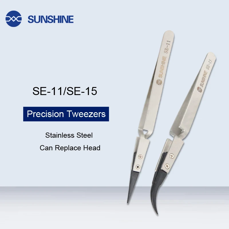SE-11 SE-15 Anti-Static Precision Tweezer Curved/Straight Tip Stainless Steel ESD Tweezer Electronics Repair Can Replace Head
SE-11 SE-15 Anti-Static Precision Tweezer Curved/Straight Tip Stainless Steel ESD Tweezer Electronics Repair Can Replace Head