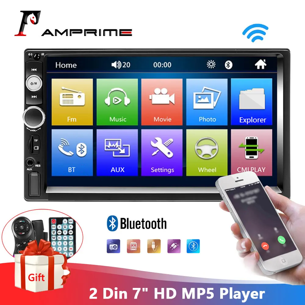 AMPrime 2 Din Autoradio 7" Touch Screen Car Radio Player Bluetooth Multimedia Player 2din Autoradio Car Backup Monitor Car Audio
AMPrime 2 Din Autoradio 7" Touch Screen Car Radio Player Bluetooth Multimedia Player 2din Autoradio Car Backup Monitor Car Audio