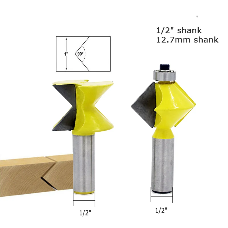 2pcs 1/2" Shank 90 Degree V design Tingue Groove Edge Banding Router Bit Set Plate Splicing Woodworking Milling Cutter
2pcs 1/2" Shank 90 Degree V design Tingue Groove Edge Banding Router Bit Set Plate Splicing Woodworking Milling Cutter