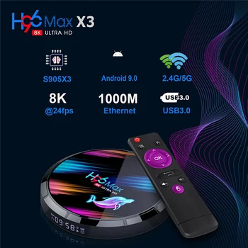 Mayitr 1pc H96 MAX X3 Android 9.0 4GB+64GB Smart TV Box 2.4Ghz/5Ghz Dual-band WiFi 8K HD Set Top Boxes With IR Remote Control
Mayitr 1pc H96 MAX X3 Android 9.0 4GB+64GB Smart TV Box 2.4Ghz/5Ghz Dual-band WiFi 8K HD Set Top Boxes With IR Remote Control