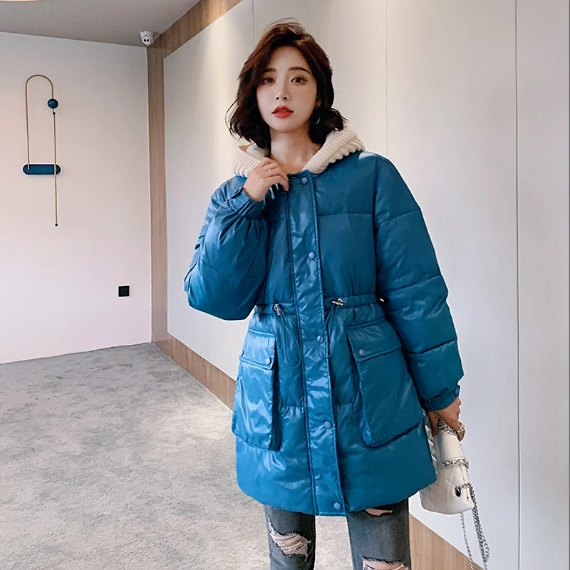 Lingwave 2020 Large Size Loose Hooded Solid Color Shiny Parka Coat Thickened Waist Drawstring Women Winter Blue Short Outerwear
Lingwave 2020 Large Size Loose Hooded Solid Color Shiny Parka Coat Thickened Waist Drawstring Women Winter Blue Short Outerwear