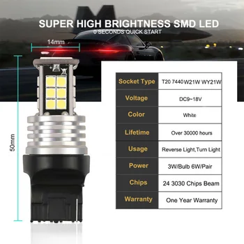 Car LED Headlights Auto White 2Pcs Turn Signal Reversing T20 w21w wy21w 7440 Set
Car LED Headlights Auto White 2Pcs Turn Signal Reversing T20 w21w wy21w 7440 Set