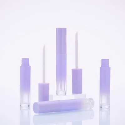 

5ml ABS Purple Gradient Lip Glaze Tube DIY Long Lipgloss Lip Oil Wand Tube Mascara Brush Containers Lipstick Lip Balm Bottle
