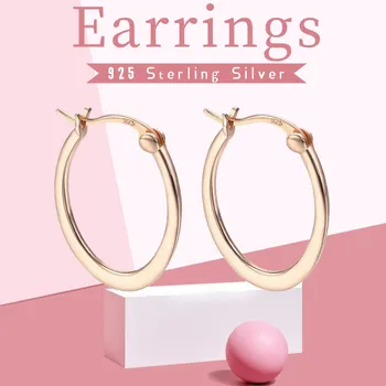 WOSTU Authentic 925 Sterling Silver Rose Gold Color Hoop Earrings For Women Daily Birthday Gently Simple Jewelry Gift FIE478 
WOSTU Authentic 925 Sterling Silver Rose Gold Color Hoop Earrings For Women Daily Birthday Gently Simple Jewelry Gift FIE478