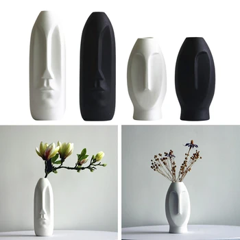 Nordic Minimalist Ceramic Abstract Vase Black and White Human Face Creative Display Room Decorative Figure Head Shaped Vase
Nordic Minimalist Ceramic Abstract Vase Black and White Human Face Creative Display Room Decorative Figure Head Shaped Vase