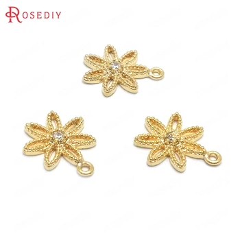 (37696)10PCS 12x10MM 24K Gold Color Brass and Zircon Flower Charms Pendants Jewelry Making Supplies Diy Findings Accessories
(37696)10PCS 12x10MM 24K Gold Color Brass and Zircon Flower Charms Pendants Jewelry Making Supplies Diy Findings Accessories
