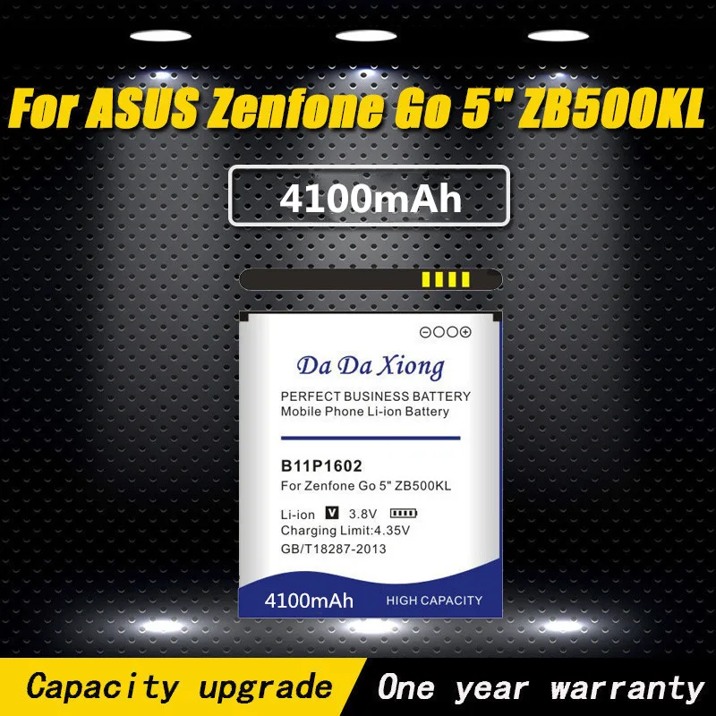 DaDaXiong 4100mAh B11P1602 Battery for ASUS Zenfone Go 5" ZB500KL X00AD X00ADC X00ADA Cell Phone battery
DaDaXiong 4100mAh B11P1602 Battery for ASUS Zenfone Go 5" ZB500KL X00AD X00ADC X00ADA Cell Phone battery