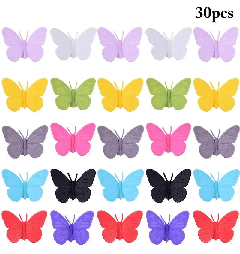 30 Pcs/Set Creative Butterfly Wine Glass Charm Silicone Suction Cup Drink Tag Decor For Birthday Party Wedding Event Accessories
30 Pcs/Set Creative Butterfly Wine Glass Charm Silicone Suction Cup Drink Tag Decor For Birthday Party Wedding Event Accessories