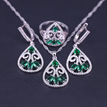 Many Colors Top Zircon Silver Color Jewelry Set For Women Earrings Ring Set With Necklace Pendant In Store
Many Colors Top Zircon Silver Color Jewelry Set For Women Earrings Ring Set With Necklace Pendant In Store