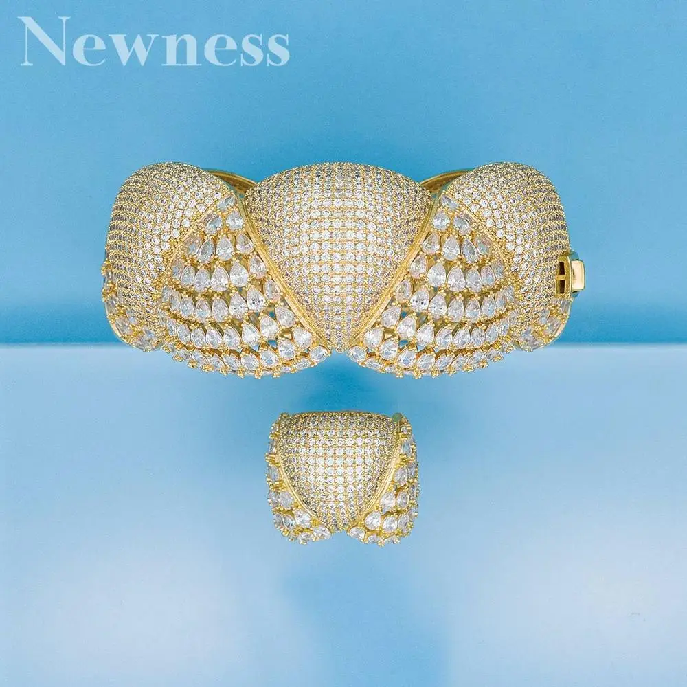 Newness 2PCS Bracelets/Ring Luxury Cubic Zirconia Open Bangle Trendy Girls Women Patry Wedding Jewelry Sets
Newness 2PCS Bracelets/Ring Luxury Cubic Zirconia Open Bangle Trendy Girls Women Patry Wedding Jewelry Sets