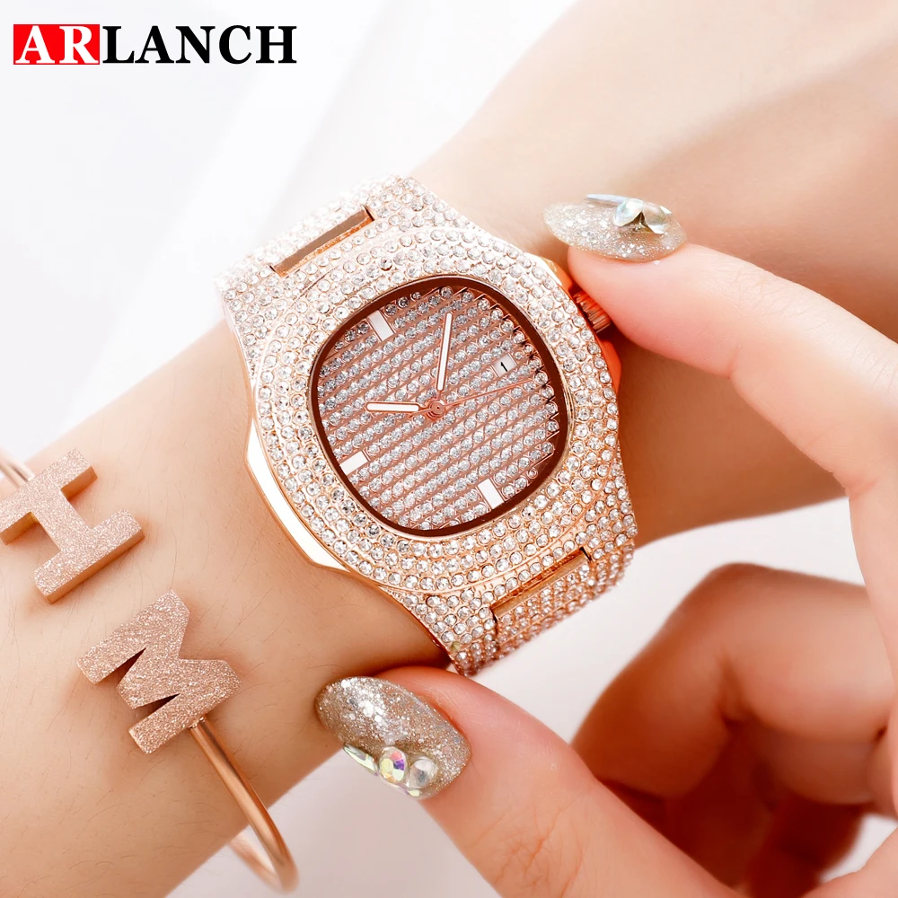 ARLANCH Luxury Women Watches Diamond Steel Water-proof Automatic Calendar Green Quartz Wrist Watch For Women Relogio Masculino 
ARLANCH Luxury Women Watches Diamond Steel Water-proof Automatic Calendar Green Quartz Wrist Watch For Women Relogio Masculino