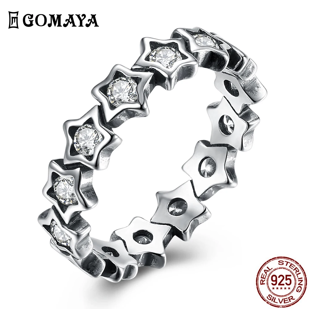 GOMAYA 925 Sterling Silver Star Ring Romantic Exquisite Ring Fashion Personality Design Anniversary Gift For Girlfriend 
GOMAYA 925 Sterling Silver Star Ring Romantic Exquisite Ring Fashion Personality Design Anniversary Gift For Girlfriend