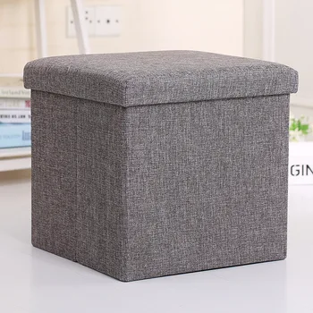 Foldable Storage Stool Linen Storage Box Change Shoe Bench Book Magazine Storage Organizer Toys Storage Bins Sundries Container