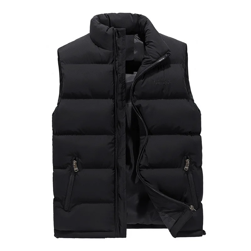 

2021 Autumn Winter Man Vests Plus Size Simple Slim Cotton Cozy Straight Warm Jackets Business Streetwear Fashion Casual Coats