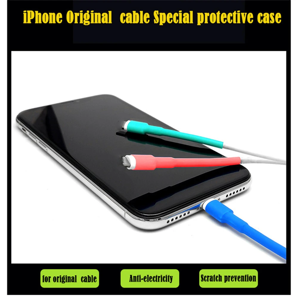 12 шт. для iPad iPhone 5 6 7 8 X XR XS защитная трубка кабеля Защитная крышка USB зарядное