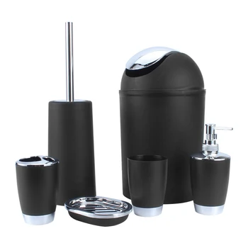 6Pcs Black Bathroom Accessories Toothbrush Holder Bin Soap Dish Dispenser Tumbler Toilet Brush Toilet Bathroom Set
6Pcs Black Bathroom Accessories Toothbrush Holder Bin Soap Dish Dispenser Tumbler Toilet Brush Toilet Bathroom Set