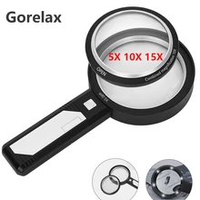 Magnifying Glass With 8 Led Lights, 5X 10X 15X Handheld Magnifier With 2 Optical Lens, Magnifier Loupe for Reading Watch Repair
Magnifying Glass With 8 Led Lights, 5X 10X 15X Handheld Magnifier With 2 Optical Lens, Magnifier Loupe for Reading Watch Repair