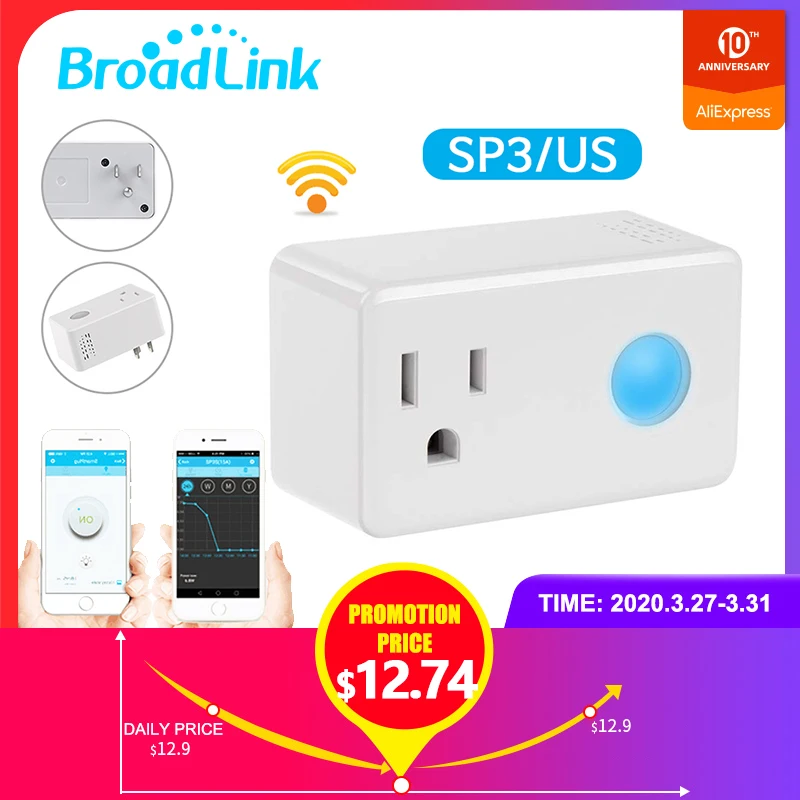 Wi-Fi Smart Timer Plug Mini,BroadLink Wireless Socket Outlet with Night Light, No Hub Required, Compatible with Alexa and Google
Wi-Fi Smart Timer Plug Mini,BroadLink Wireless Socket Outlet with Night Light, No Hub Required, Compatible with Alexa and Google