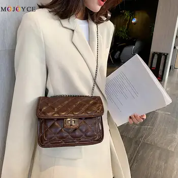Solid Color Lattice Chain Shoulder Handbags Women PU Leather Crossbody Bags
Solid Color Lattice Chain Shoulder Handbags Women PU Leather Crossbody Bags