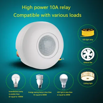 Ceiling Type Human Body Sensor Switch Infrared 220V Home Mounted High Power Sensor Delay Light Control Adjustable
Ceiling Type Human Body Sensor Switch Infrared 220V Home Mounted High Power Sensor Delay Light Control Adjustable