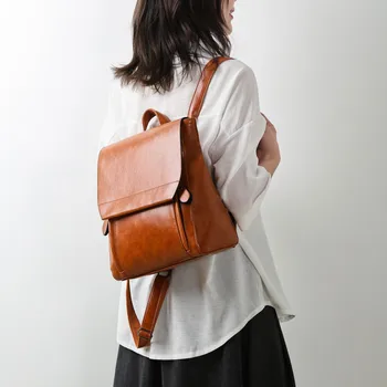 2020 Simple Women Backpack High Quality Oil Wax PU Leather Female Travel Backpacks for Teenage Girls School shoulder Back Bags
2020 Simple Women Backpack High Quality Oil Wax PU Leather Female Travel Backpacks for Teenage Girls School shoulder Back Bags