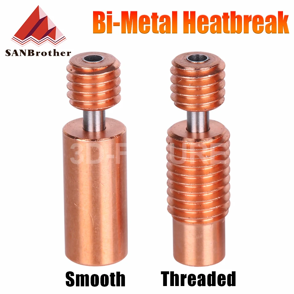 

Bi-Metal Heat Break V6 Throat For E3D V6 PT100 Hotend Prusa i3 MK3 Heater Block 1.75mm 3D Printer Parts heatbreak