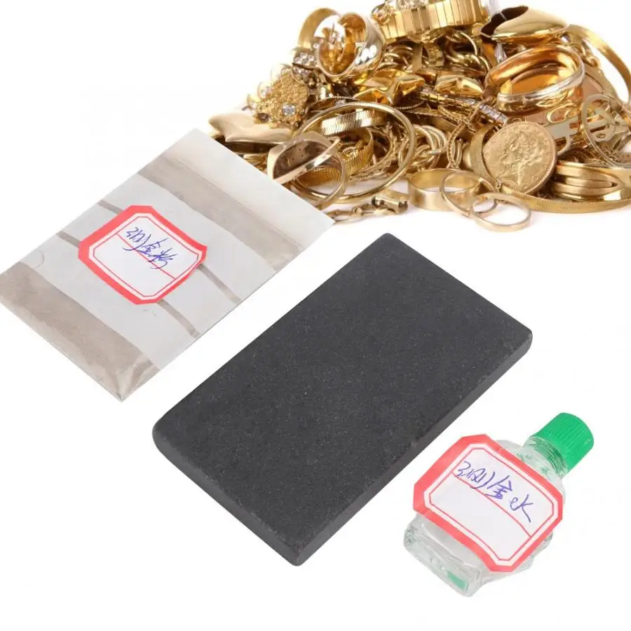 Professional Test Gold Testing Examination Touchstone Powder Gold Testing Stone Water Powder Jewelry Accessory Tool for Jeweler
Professional Test Gold Testing Examination Touchstone Powder Gold Testing Stone Water Powder Jewelry Accessory Tool for Jeweler