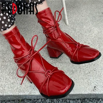 FEDONAS 2020 New Red Ankle Boots Boots For Women Genuine Leather Cross Tied Square Toe Shoes Woman Party Wedding Shoes For Women
FEDONAS 2020 New Red Ankle Boots Boots For Women Genuine Leather Cross Tied Square Toe Shoes Woman Party Wedding Shoes For Women