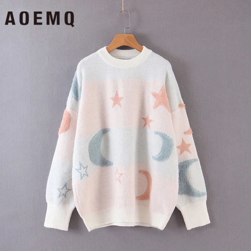 AOEMQ Fashion Sweaters Night Day Star Moon Print 3 Colors Winter Sweater Pullover Sweet Cartoon Natural Warm Sweaters Clothing
AOEMQ Fashion Sweaters Night Day Star Moon Print 3 Colors Winter Sweater Pullover Sweet Cartoon Natural Warm Sweaters Clothing