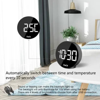 Make Up Mirror Alarm Clock LED Voice Control Night Mode Electronic Watch Large Time Temperature Home Decor Table Clock
Make Up Mirror Alarm Clock LED Voice Control Night Mode Electronic Watch Large Time Temperature Home Decor Table Clock
