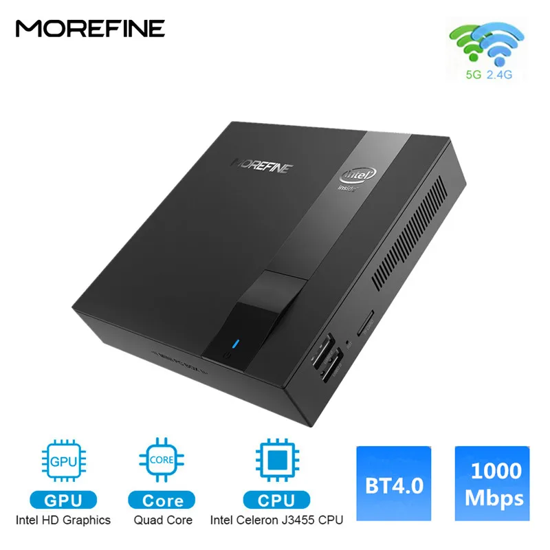 MOREFINE M5 J3455 Mini PC Win10 Intel Celeron J3455 CPU Dual Band WiFi BT4.0 1000Mbps HDMI VGA Dual Display Mini Computer
MOREFINE M5 J3455 Mini PC Win10 Intel Celeron J3455 CPU Dual Band WiFi BT4.0 1000Mbps HDMI VGA Dual Display Mini Computer