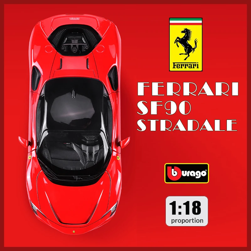 Модель автомобиля Bburago Ferrari SF90 1:18 литье под давлением модель из сплава украшение