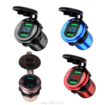 12V/24V 18W Aluminum Waterproof Dual QC3.0 USB Fast Charger Socket Power Outlet with LED Voltmeter for Car S22 20 Dropship
12V/24V 18W Aluminum Waterproof Dual QC3.0 USB Fast Charger Socket Power Outlet with LED Voltmeter for Car S22 20 Dropship