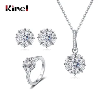 Kinel 925 Sterling Silver Jewelry Sets Zircon Rings Necklaces Pendant Stud Earrings For Women Brand Fine Jewelry Top Quality
Kinel 925 Sterling Silver Jewelry Sets Zircon Rings Necklaces Pendant Stud Earrings For Women Brand Fine Jewelry Top Quality