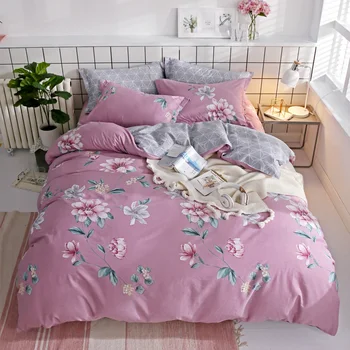 Purple Flower 3/4pcs Girl pure cotton Bed Cover Set Duvet Cover Adult Child Bed Sheets And Pillowcases Comforter Bedding Set 
Purple Flower 3/4pcs Girl pure cotton Bed Cover Set Duvet Cover Adult Child Bed Sheets And Pillowcases Comforter Bedding Set