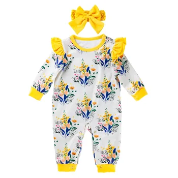 Autumn Newborn Baby Girls Long Sleeve Floral Print Casual Rompers Infant Cotton Jumpsuits Kids Toddler Clothes + Bow Headband
Autumn Newborn Baby Girls Long Sleeve Floral Print Casual Rompers Infant Cotton Jumpsuits Kids Toddler Clothes + Bow Headband