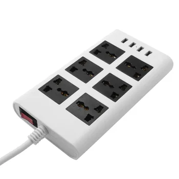 Power Strip Flat 6-Port Universal Sockets EU/UK/US Plug with 4 USB Charger Port 2500W Surge Protections Circuit Breaker
Power Strip Flat 6-Port Universal Sockets EU/UK/US Plug with 4 USB Charger Port 2500W Surge Protections Circuit Breaker