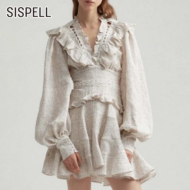 SISPELL Vintage Ruffles Patchwork Dress For Female V Neck Lantern Sleeves High Waist Mini Chic Style Summer Fashion New 2019
SISPELL Vintage Ruffles Patchwork Dress For Female V Neck Lantern Sleeves High Waist Mini Chic Style Summer Fashion New 2019