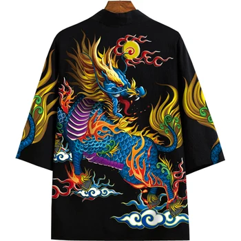 2020 New 7xl 8xl 9xl 10xl Black Fashion Special 3D Dragon Printed T-Shirt Cardigan Seven-quarter sleeve Harajuku Style Top 
2020 New 7xl 8xl 9xl 10xl Black Fashion Special 3D Dragon Printed T-Shirt Cardigan Seven-quarter sleeve Harajuku Style Top