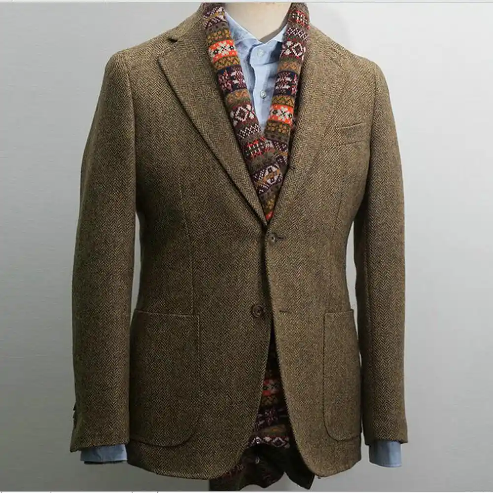 abrigo tweed hombre