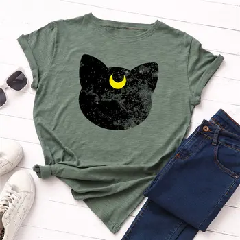 2019 Fashion Plus Size Women T-shirt 100% Cotton Tees Cat Print T-Shirt Women O-Neck Short Sleeve Tshirt Top
2019 Fashion Plus Size Women T-shirt 100% Cotton Tees Cat Print T-Shirt Women O-Neck Short Sleeve Tshirt Top