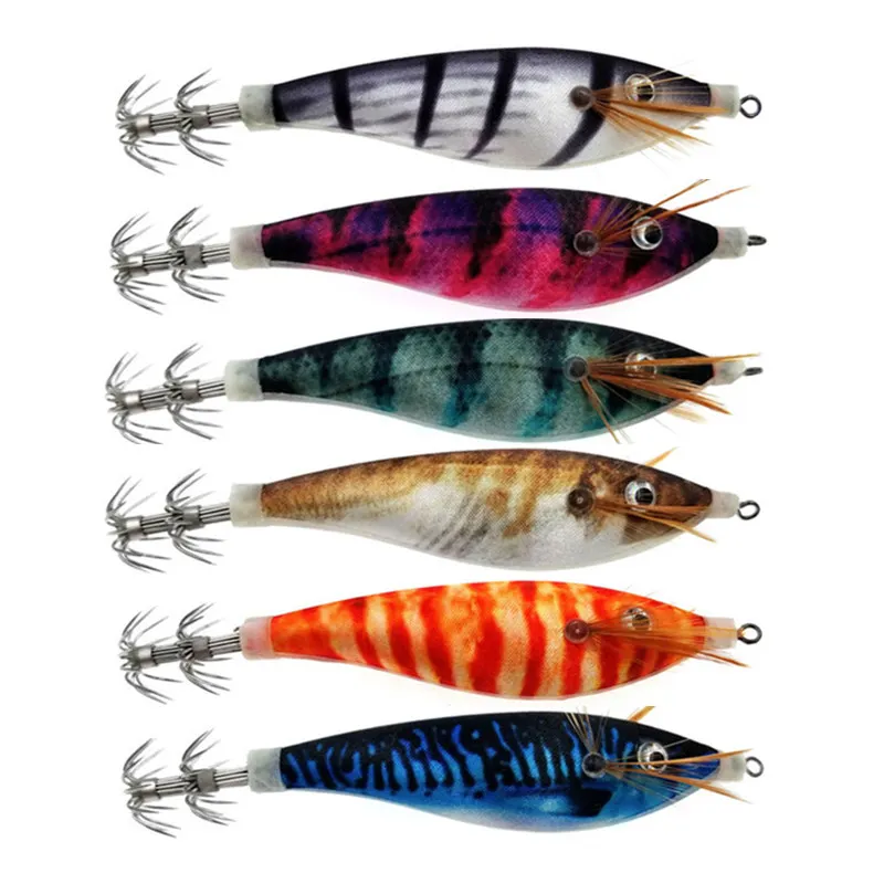 6pcs 10cm 12g Squid Jigs Hard fishing lure sharp Squid fishing hook Wood Shrimp Fishing Wobblers
6pcs 10cm 12g Squid Jigs Hard fishing lure sharp Squid fishing hook Wood Shrimp Fishing Wobblers