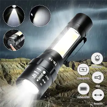XANES T6+COB 4Modes Front + Side Light USB Rechargeable Zoomable Mini LED Flashlight Waterproof for Camping Torch Portable
XANES T6+COB 4Modes Front + Side Light USB Rechargeable Zoomable Mini LED Flashlight Waterproof for Camping Torch Portable