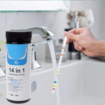 50pcs 14-in-1 Drinking Water Test Strip Tap Water Quality Test Strip For Testing Hardness PH Bromine Nitrate
50pcs 14-in-1 Drinking Water Test Strip Tap Water Quality Test Strip For Testing Hardness PH Bromine Nitrate