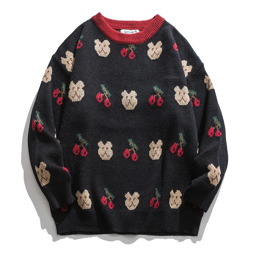 Embroidery Bears Knitted Sweaters Oversize Streetwear Hip Hop Men 2020 Winter Harajuku Casual Knitwear Sweater Fashion Tops Male 23 H9c0a43eaf3cc40ddabd1718e6cb2e6d80