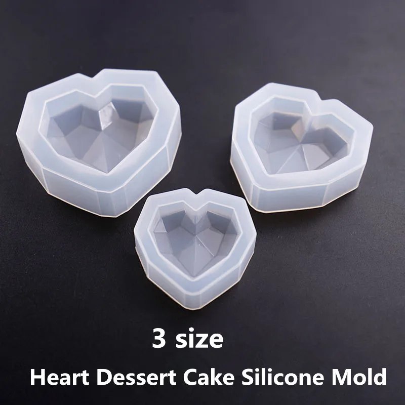 New 3D Diamond Love Heart Dessert Cake Silicone Mold Mousse Baking Pastry Decoration DIY Crystal Epoxy Resin Cake Candy Moulds
New 3D Diamond Love Heart Dessert Cake Silicone Mold Mousse Baking Pastry Decoration DIY Crystal Epoxy Resin Cake Candy Moulds