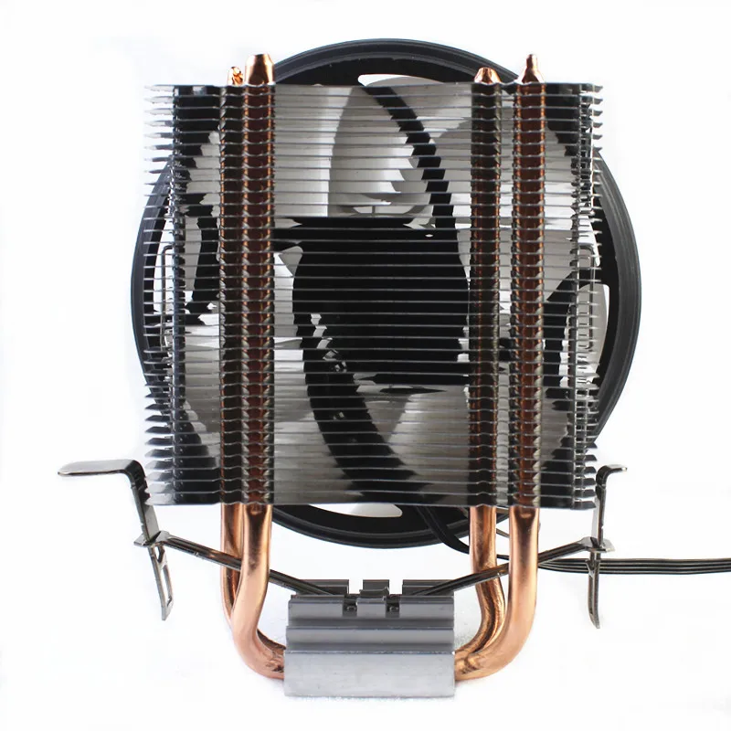 Цветная (RGB) светодиодный Процессор охлаждающий вентилятор 2 тепловым стержнем Heat