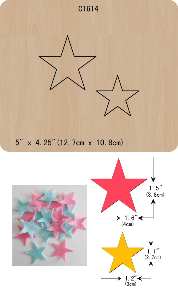 New Star felt Wooden die Scrapbooking C-1614 Cutting Dies | Дом и сад