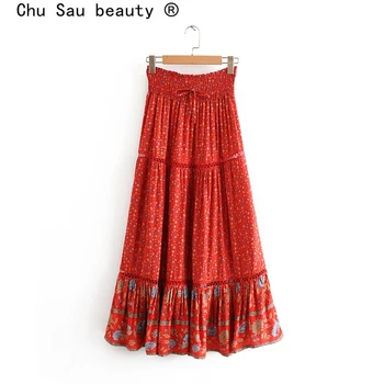 Chu Sau beauty New Boho Style Floral Print Loose Skirt Women Holiday Chic Sashes Hollow Out Long Skirts Female Summer Beachwear
Chu Sau beauty New Boho Style Floral Print Loose Skirt Women Holiday Chic Sashes Hollow Out Long Skirts Female Summer Beachwear