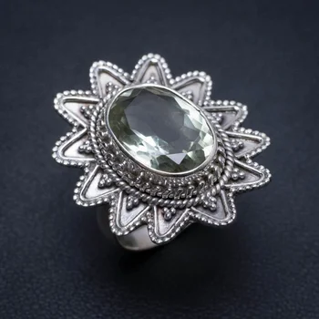 Natural Green Amethyst Handmade Vintage 925 Sterling Silver Ring, US Size 6 S2815 
Natural Green Amethyst Handmade Vintage 925 Sterling Silver Ring, US Size 6 S2815